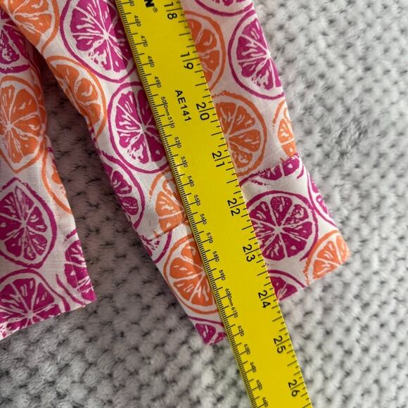 Foxcroft Top Womens 6 Relaxed Orange Button Up Shirt Long Sleeve Wrinkle Free - Picture 11 of 13